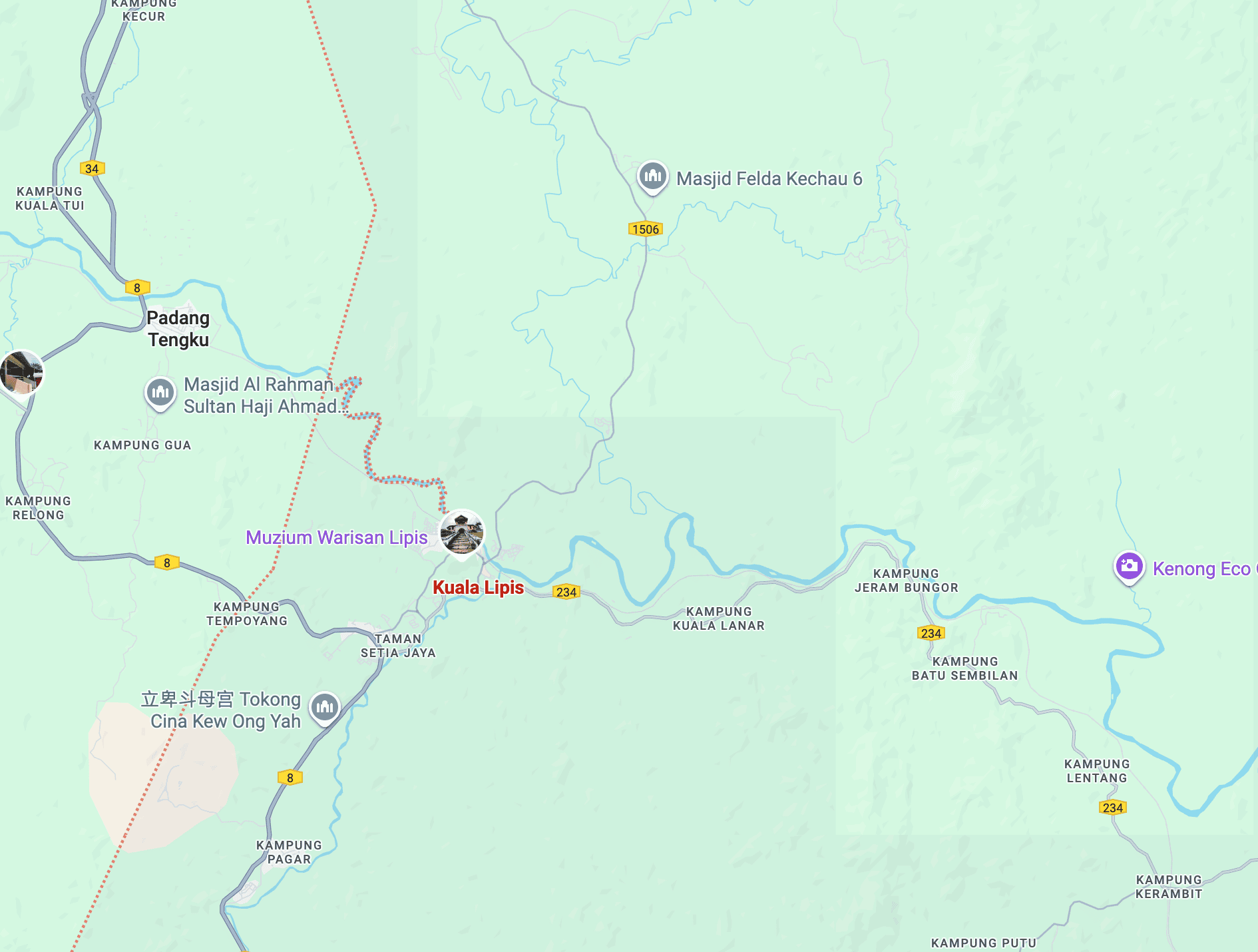 image of google map location for kuala lipis